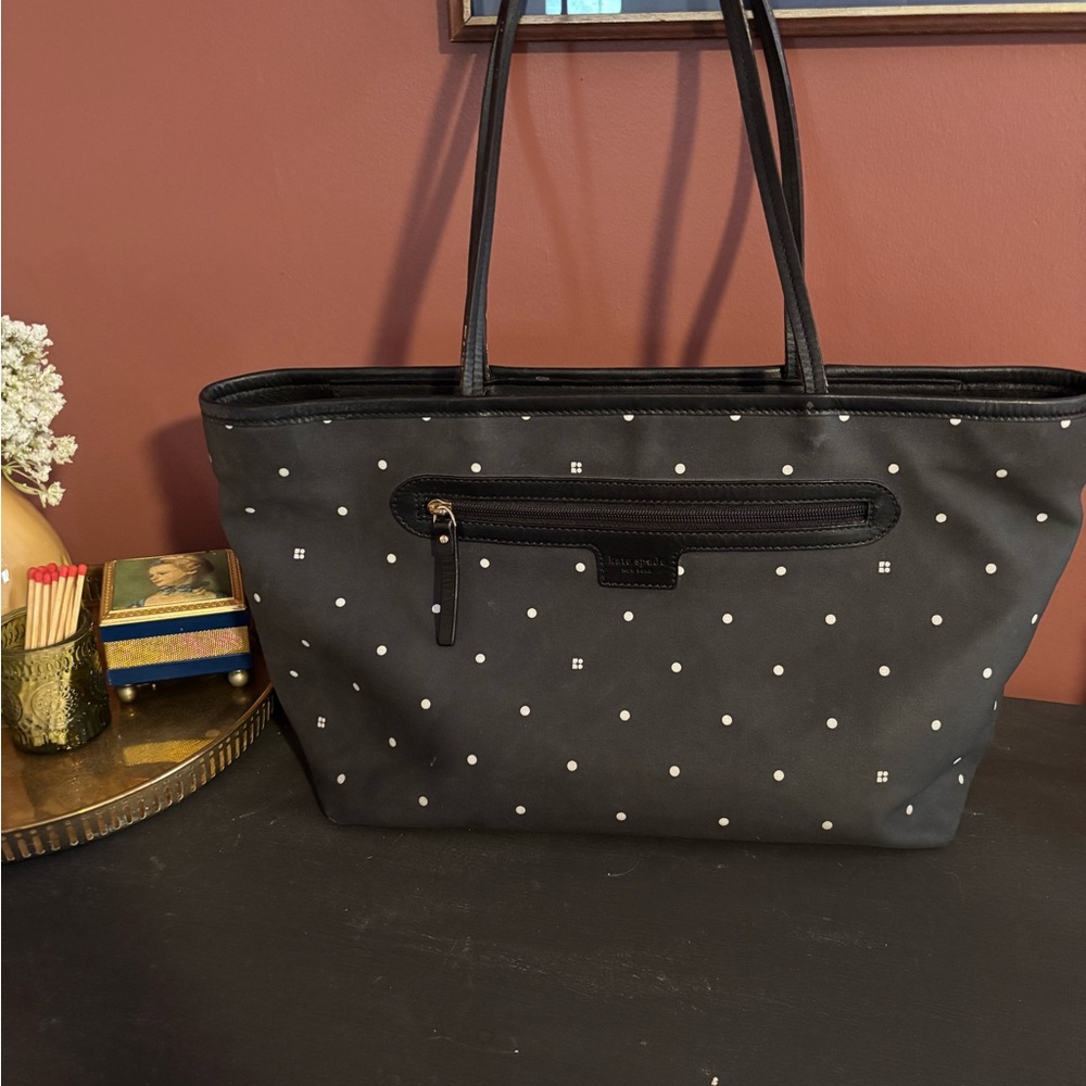 Kate Spade Black Polka Dot Tote Bag